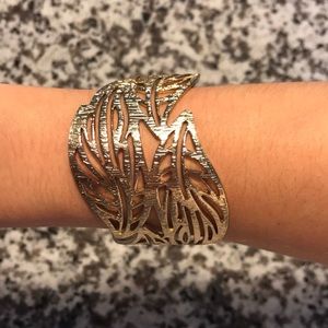 Nordstrom Gold cuff bracelet with leaf design